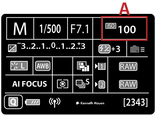 Kameraskjerm Canon ISO hastighet - Laget av Kenneth Hauen