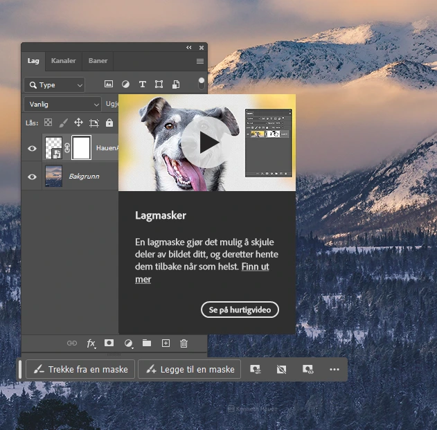 Nybegynner guide i Adobe Photoshop - hvordan bruke lagmasker